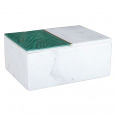 Rectangular stone and malachite box
